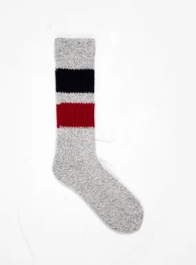 Retro Winter Outdoor Socks Grey, Navy & Red