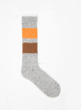 Retro Winter Outdoor Socks Grey, Orange & Camel