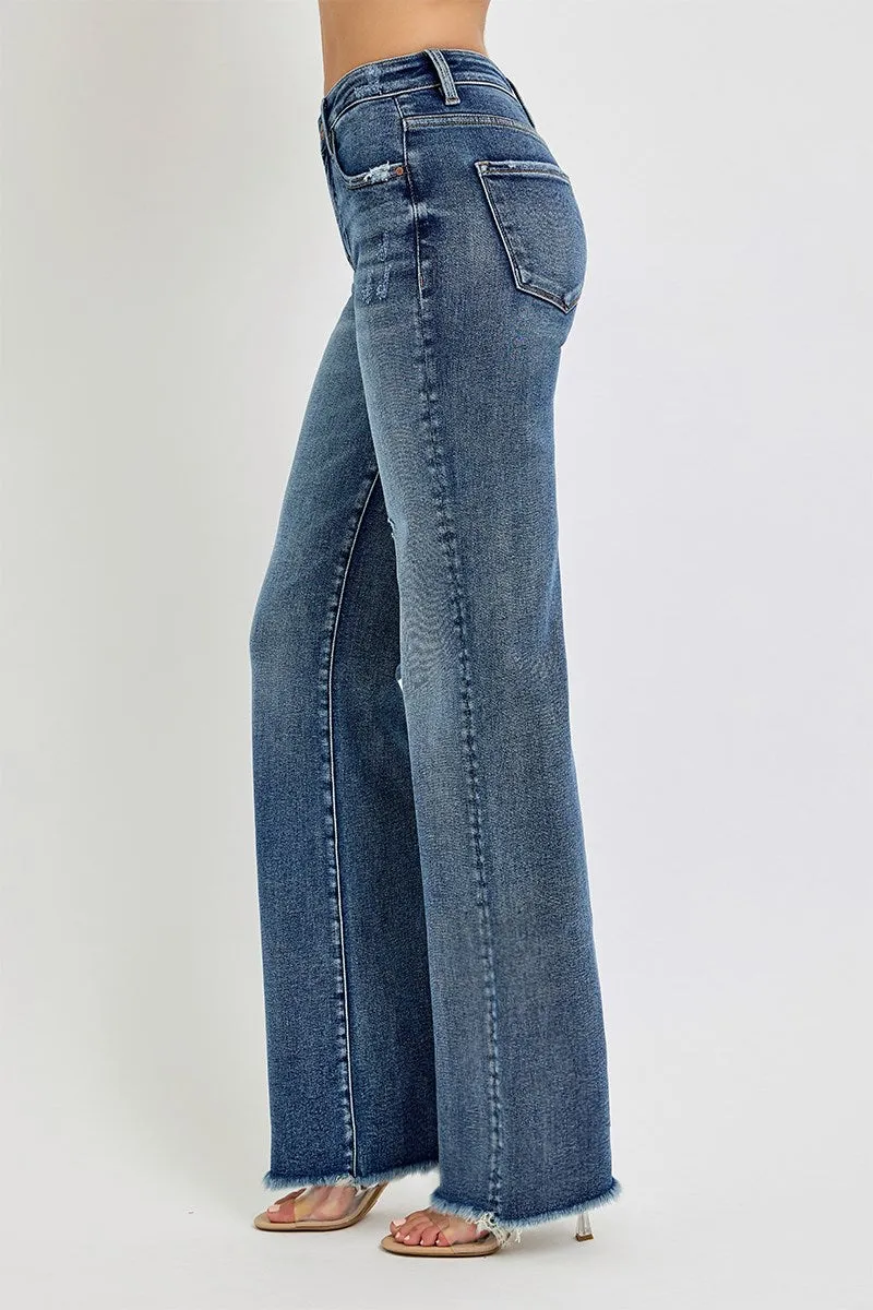 Risen Jeans - Tummy Control High Rise Long Straight Jeans - PS21108