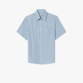 RM Williams Hervey Shirt Short Sleeve - Blue and White Striped