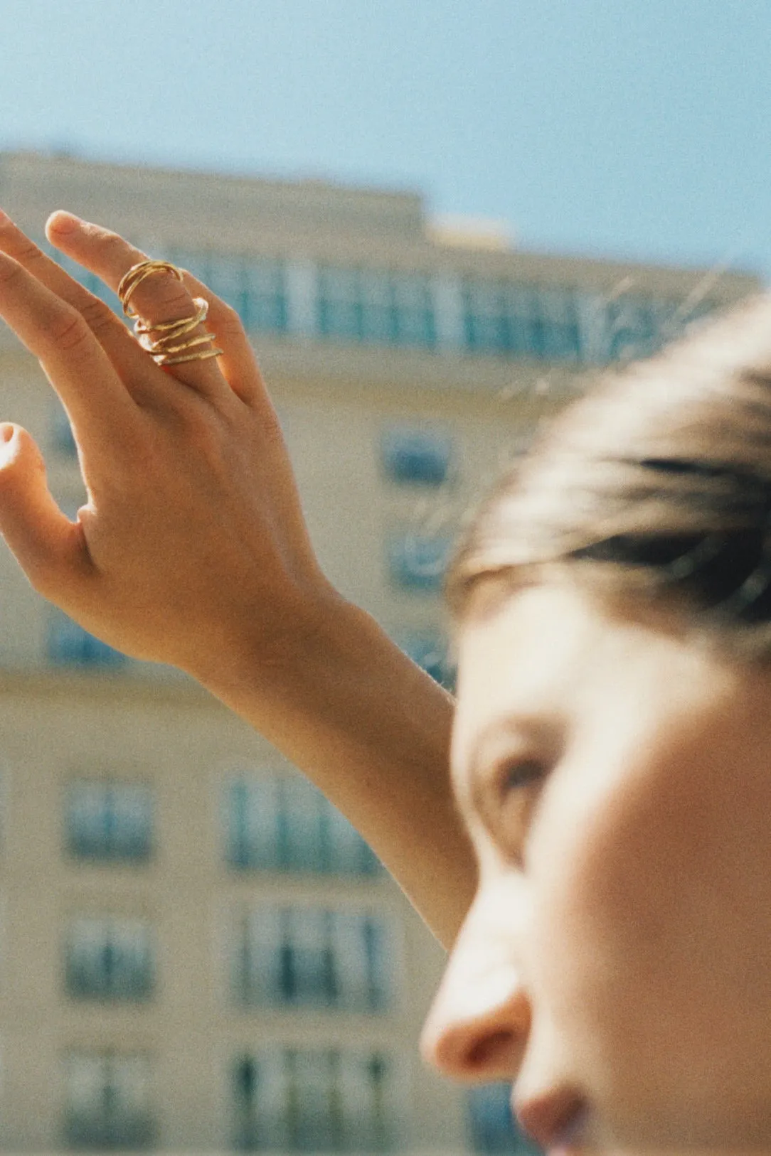 Running Against the Tide - White Topaz and Gold Vermeil Ring