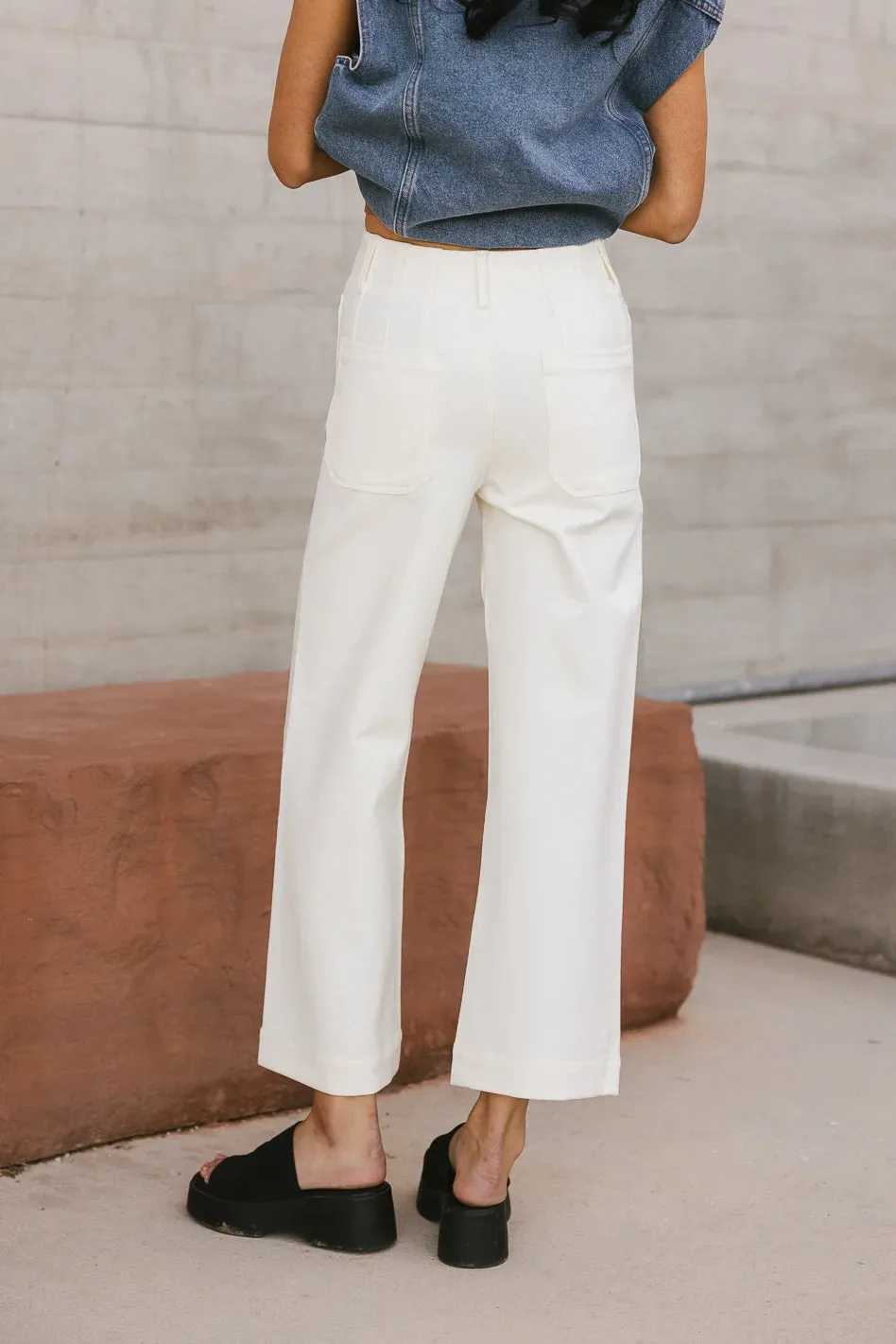 Sadie Wide Leg Pants in Cream