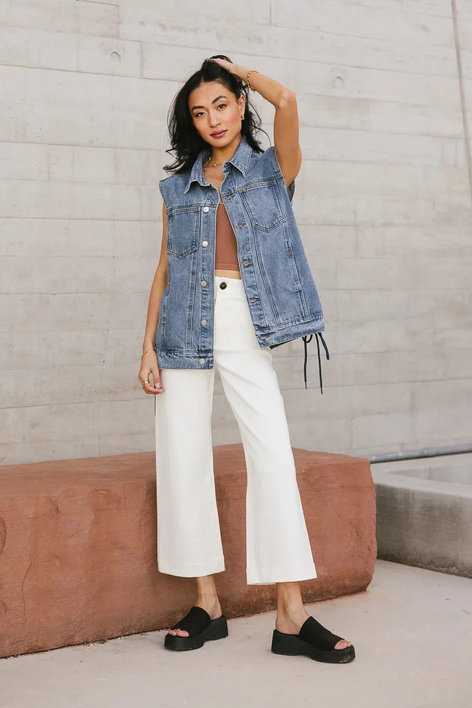 Sadie Wide Leg Pants in Cream