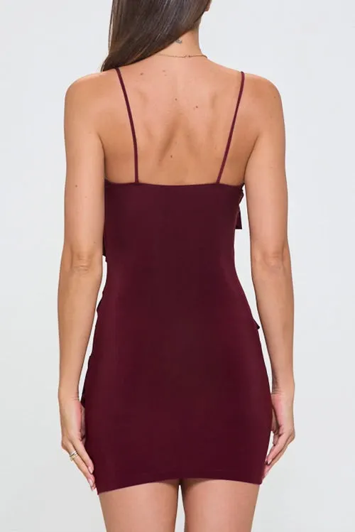 San Pedro mini dress  black - burgandy