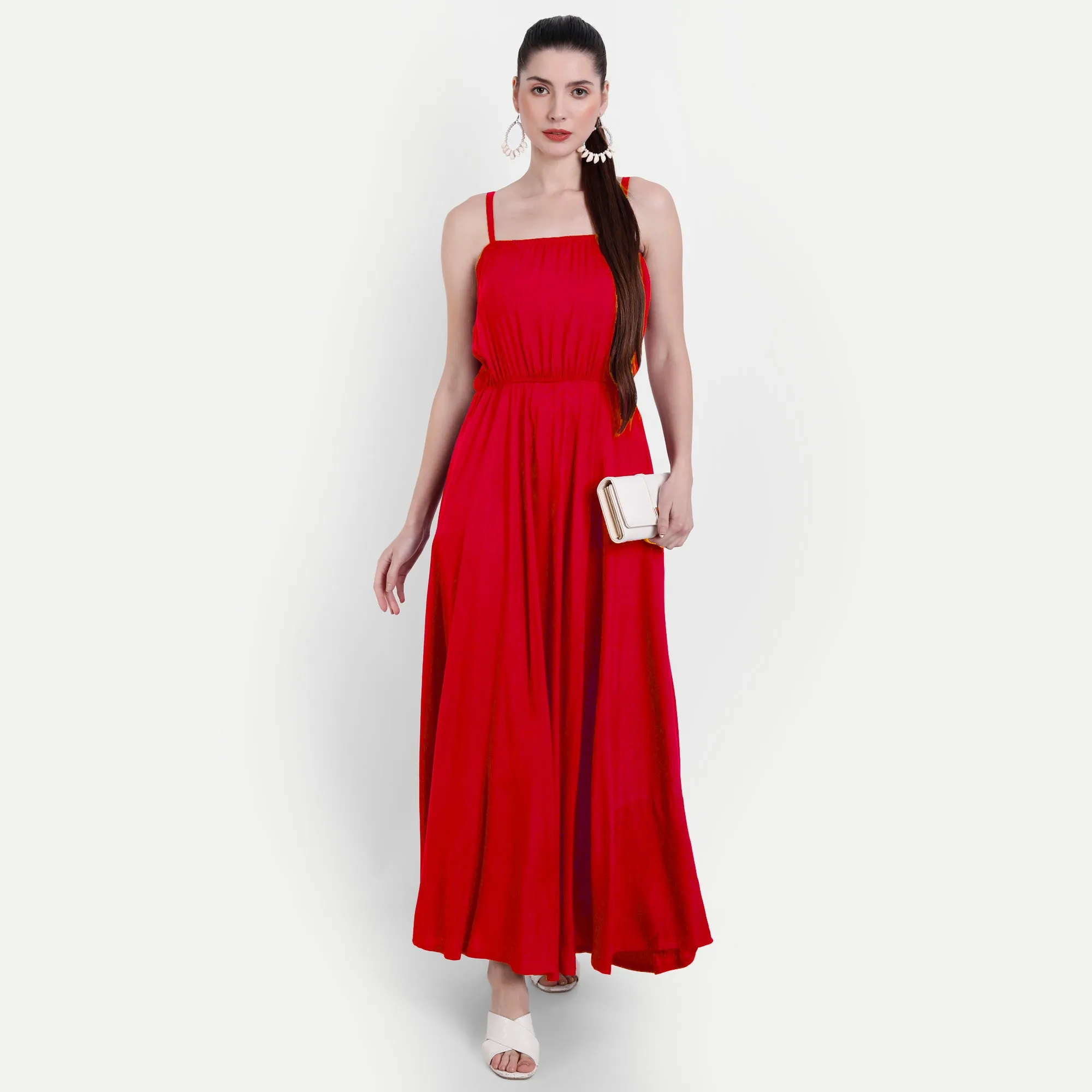 Scarlet Serenity Maxi Dress