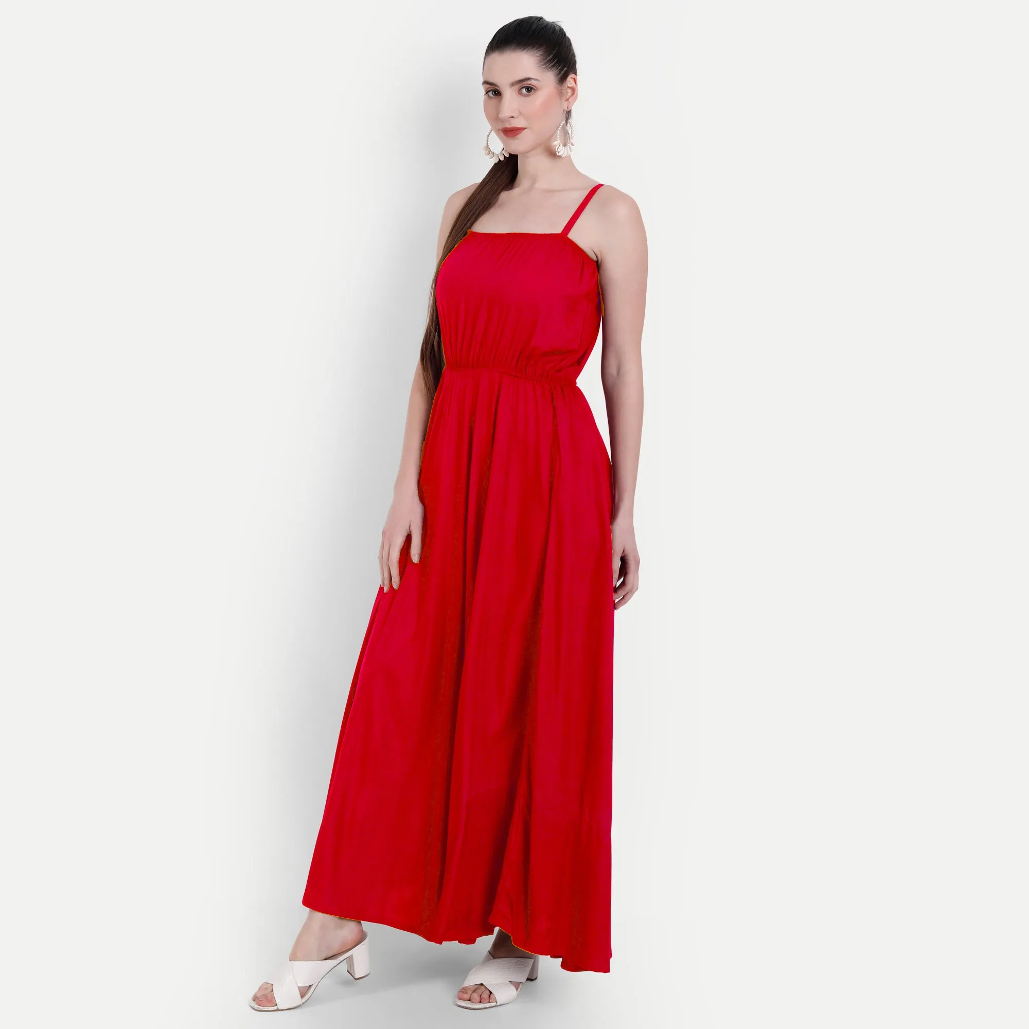 Scarlet Serenity Maxi Dress