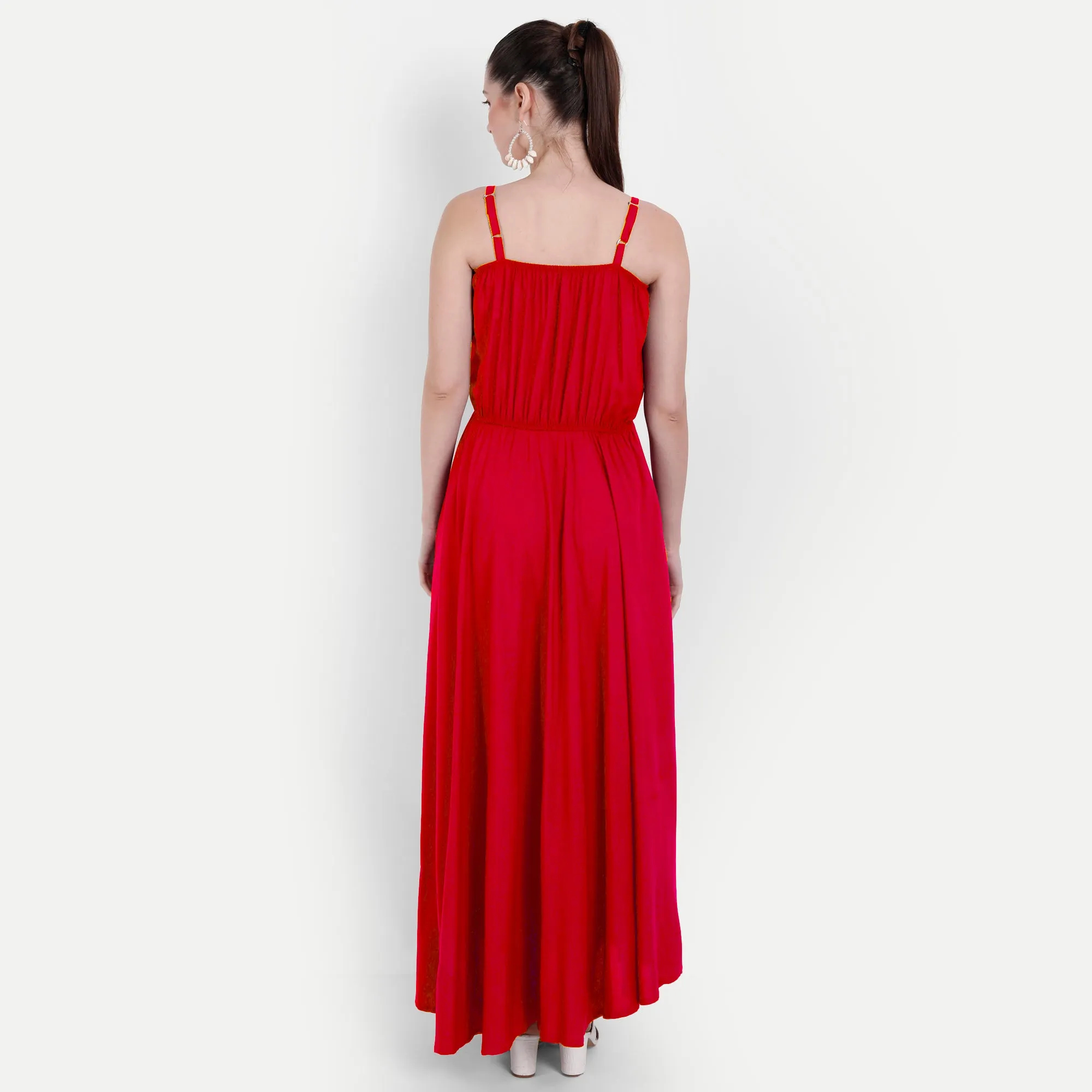 Scarlet Serenity Maxi Dress