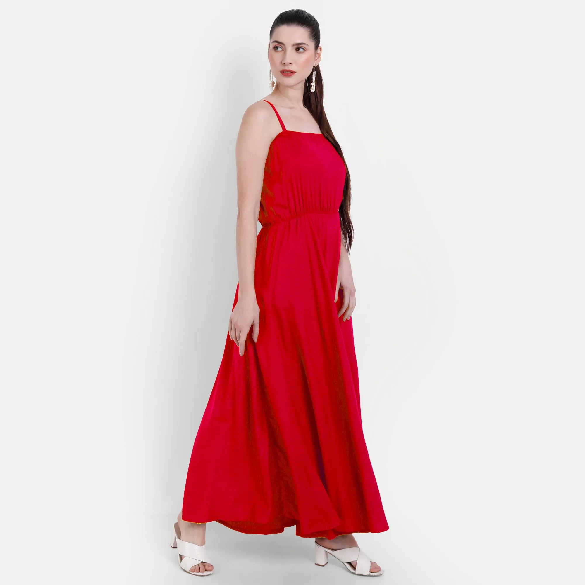 Scarlet Serenity Maxi Dress