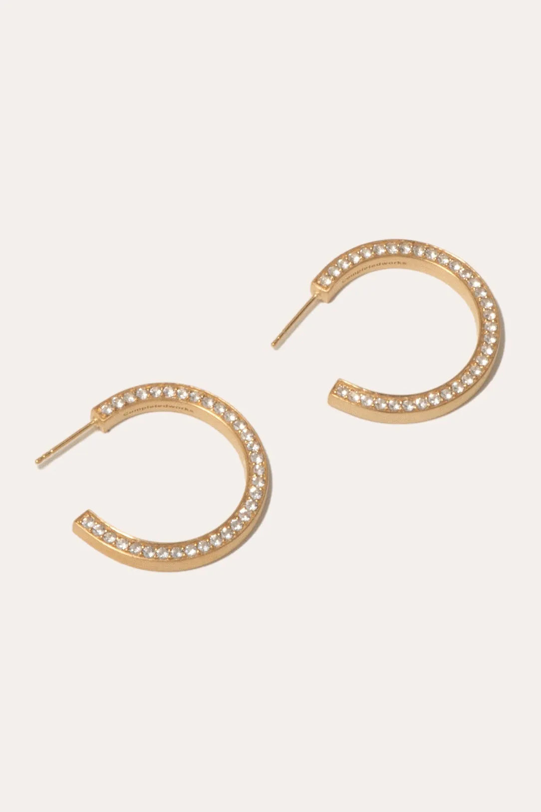 Scoop - White Topaz and Gold Vermeil Earrings