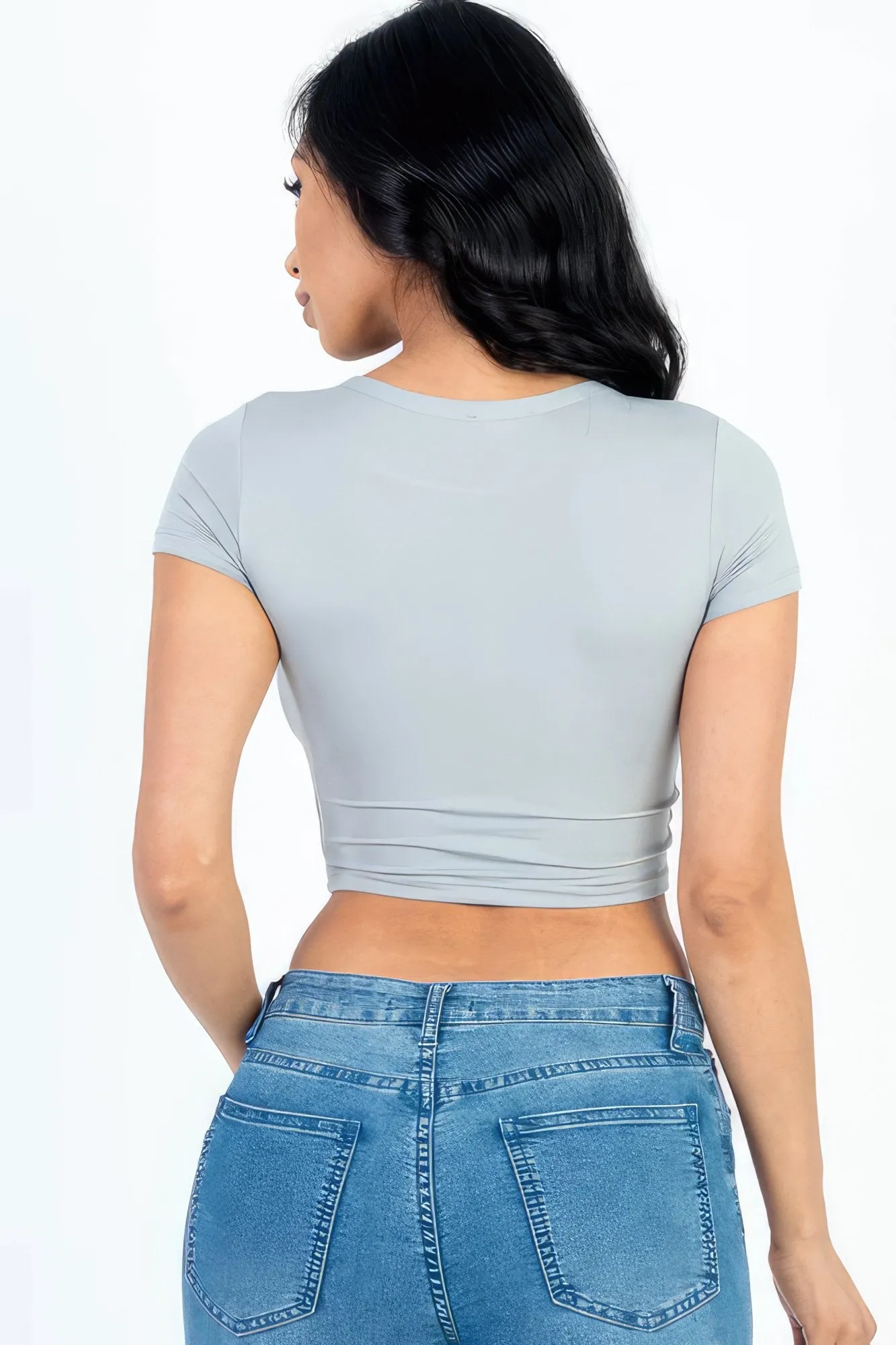 Short sleeve roundneck crop top