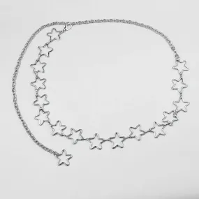 Silver Metal Star Chain Belt