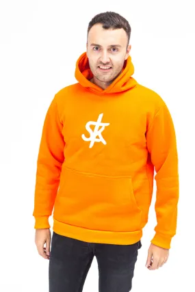 Sofa Killer warm orange men hoodie with white SK logo