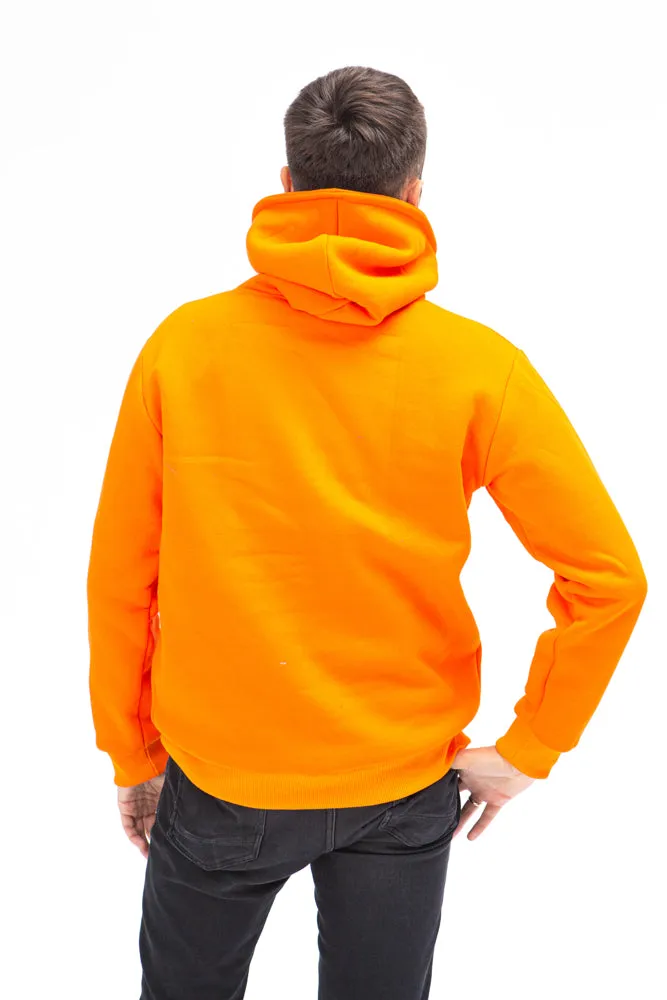 Sofa Killer warm orange men hoodie with white SK logo