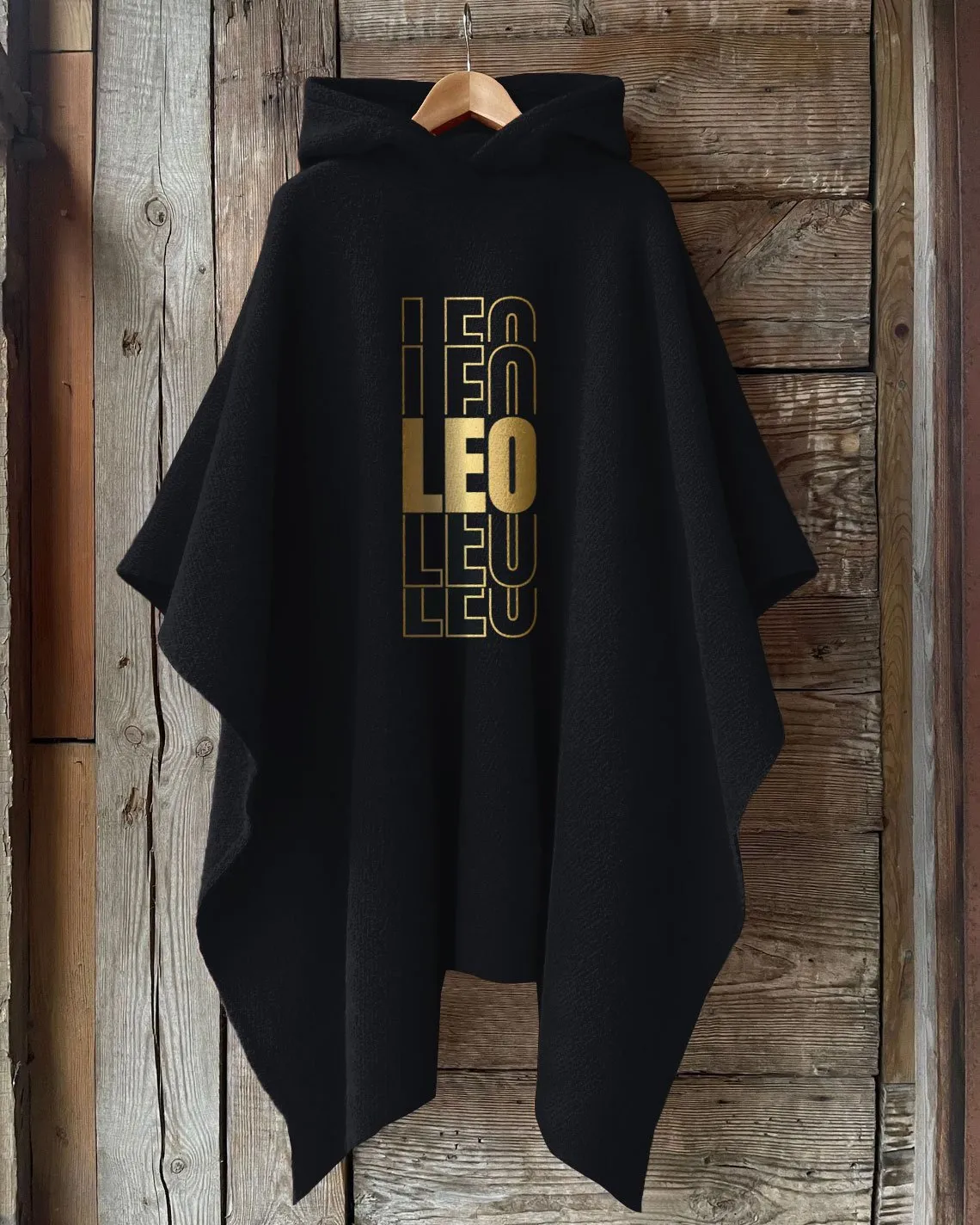 Stacked Leo Zodiac Hooded Warm Shawl Cape