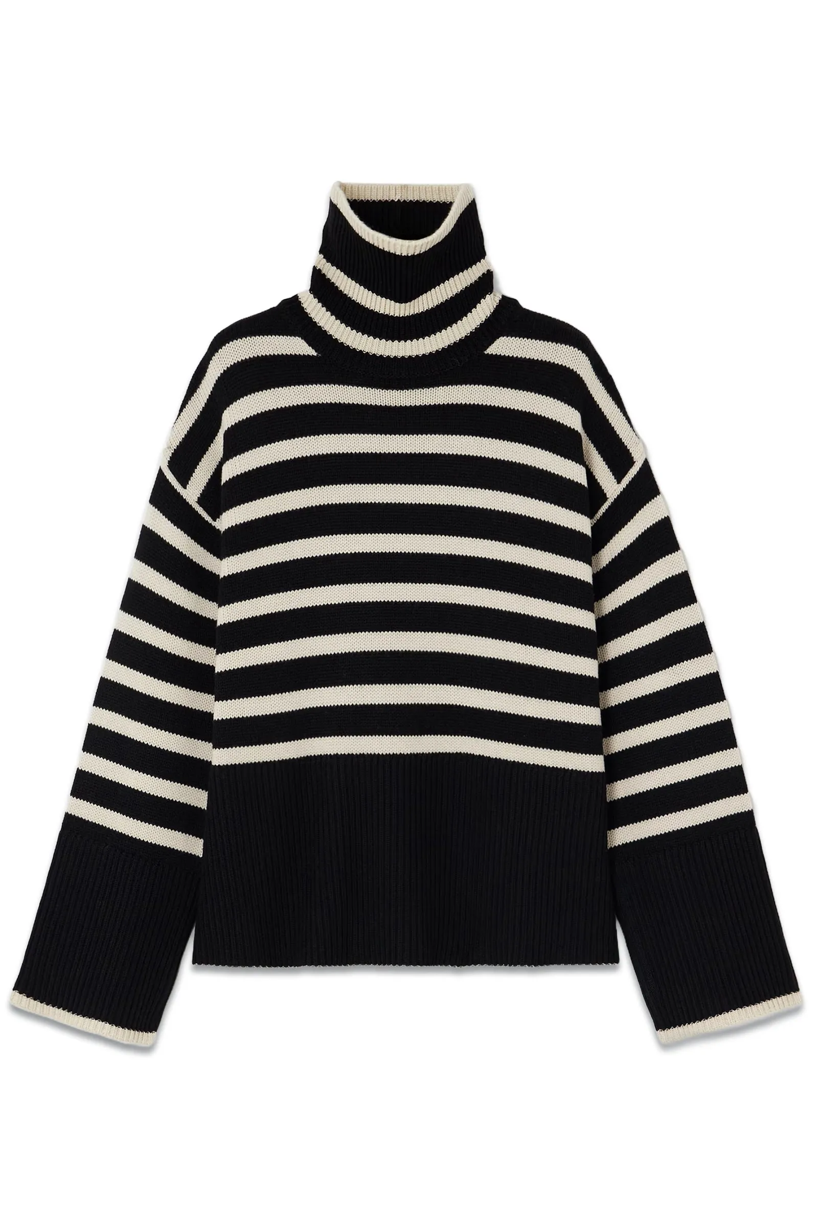 Striped Wool-blend Turtleneck Sweater