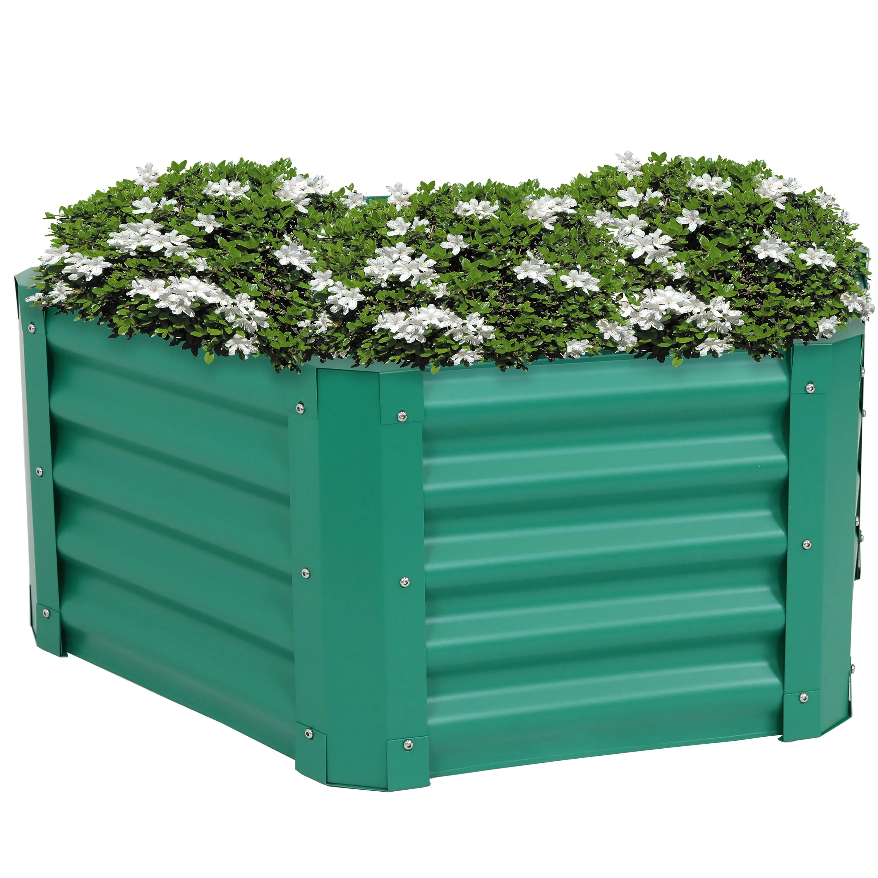 Sunnydaze 41" Steel Hexagon Raised Garden Bed