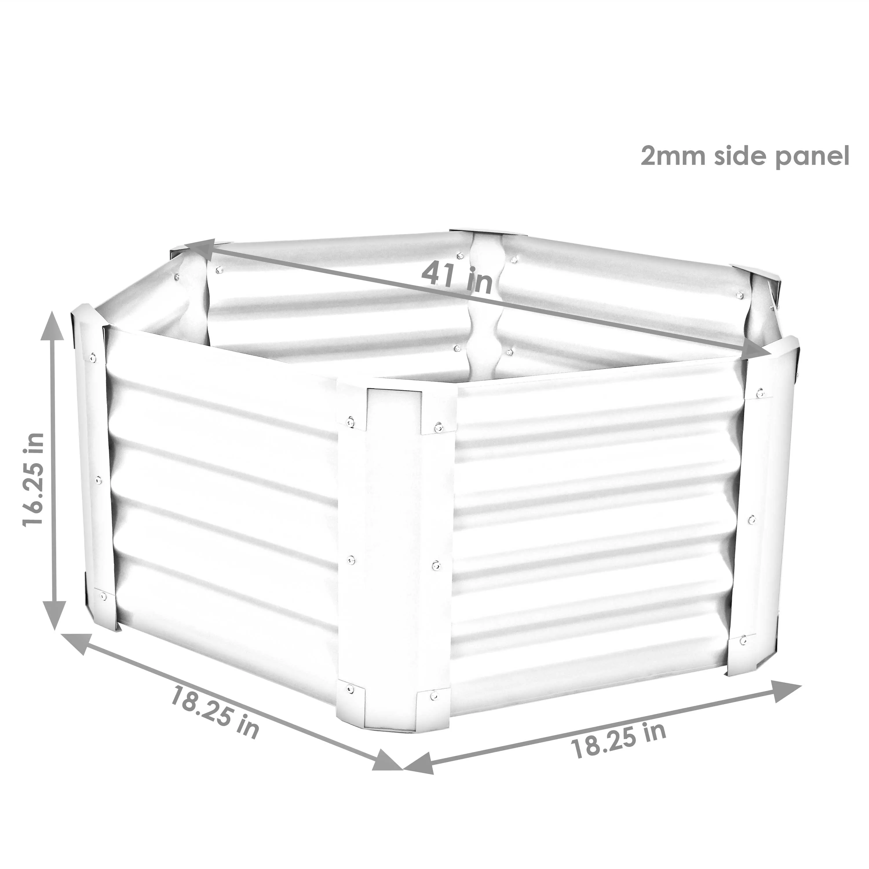 Sunnydaze 41" Steel Hexagon Raised Garden Bed