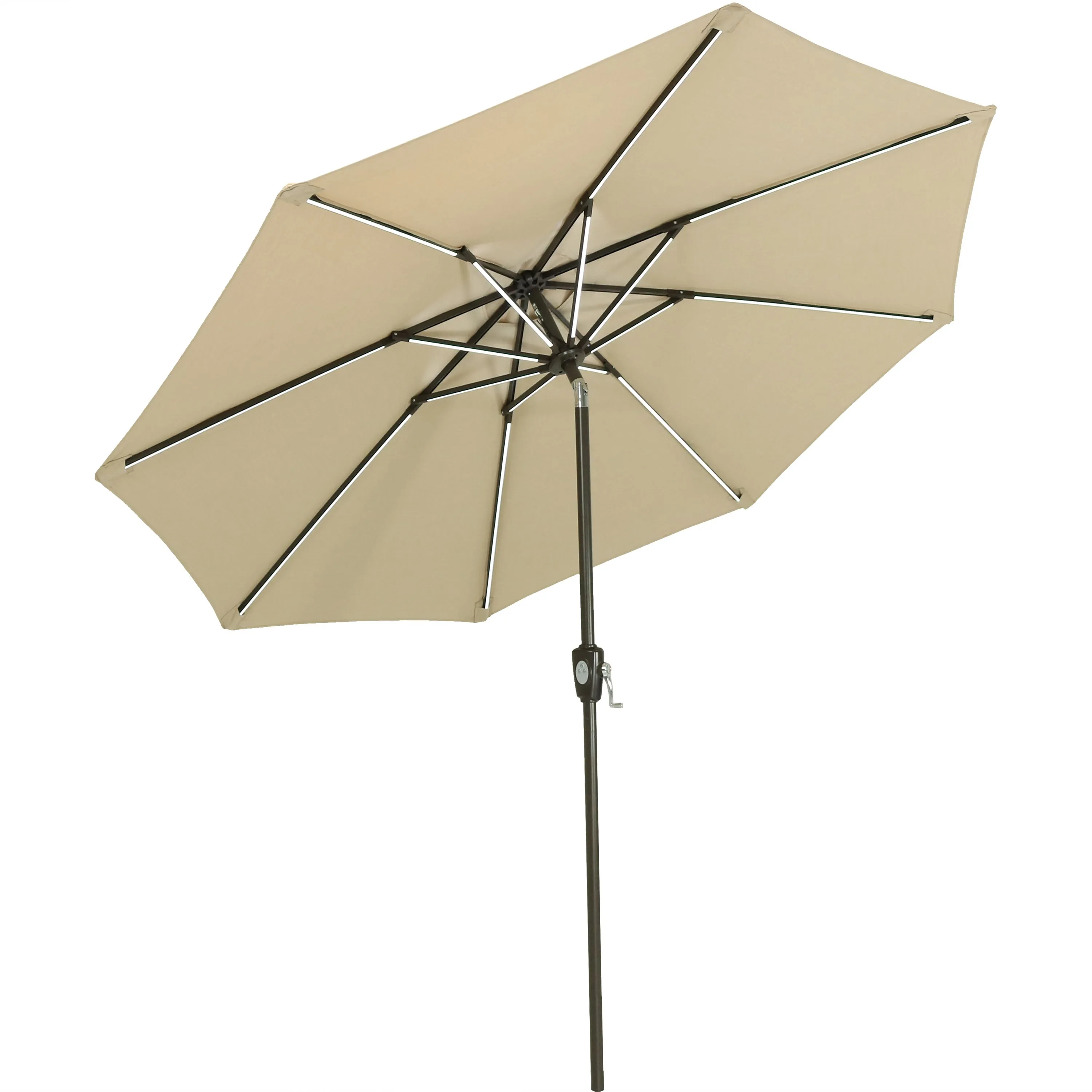 Sunnydaze 9' Solar Sunbrella Umbrella with Push-Button Tilt and Crank