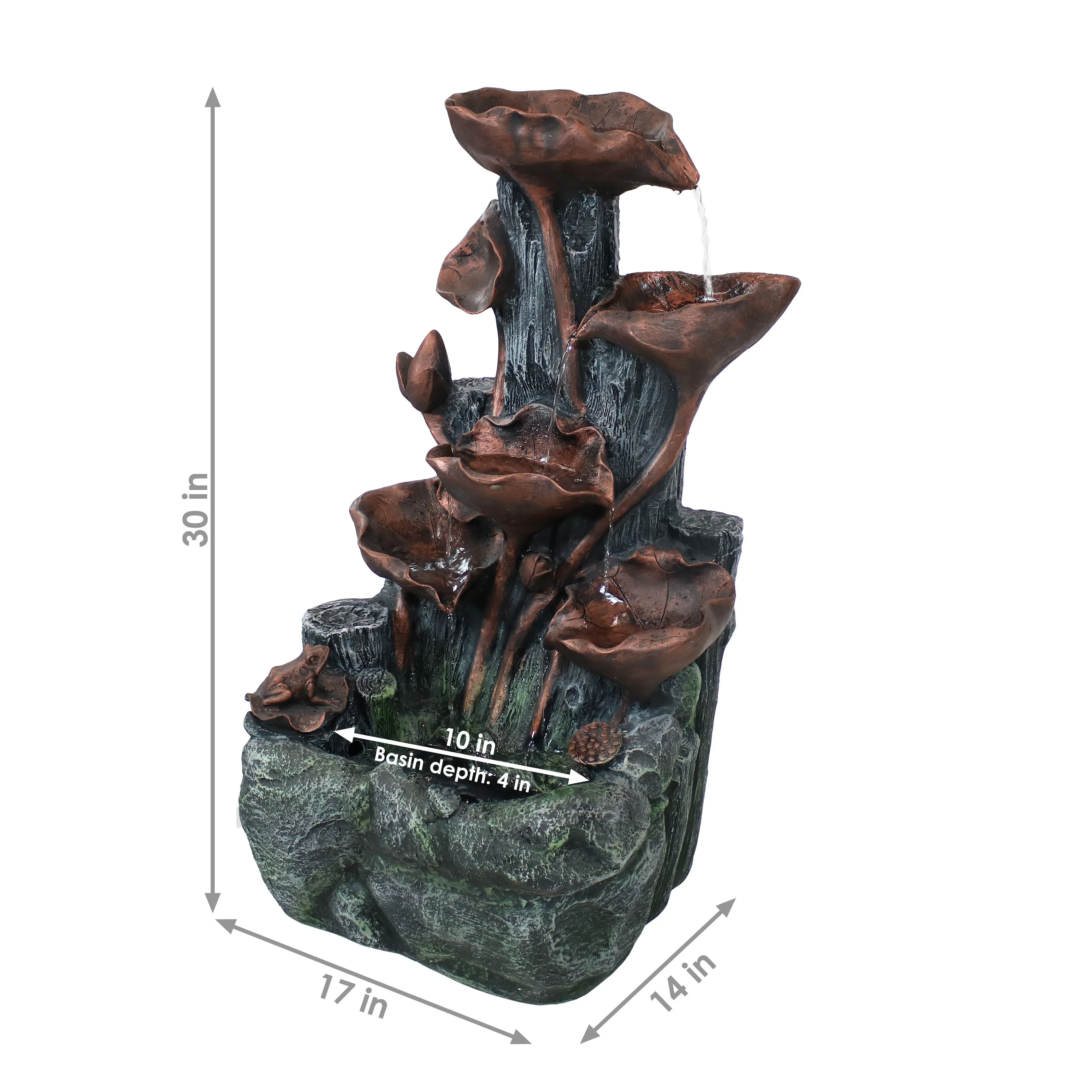 Sunnydaze Driftwood and Flourishing Stems Solar Fountain with Battery Pack - 30"