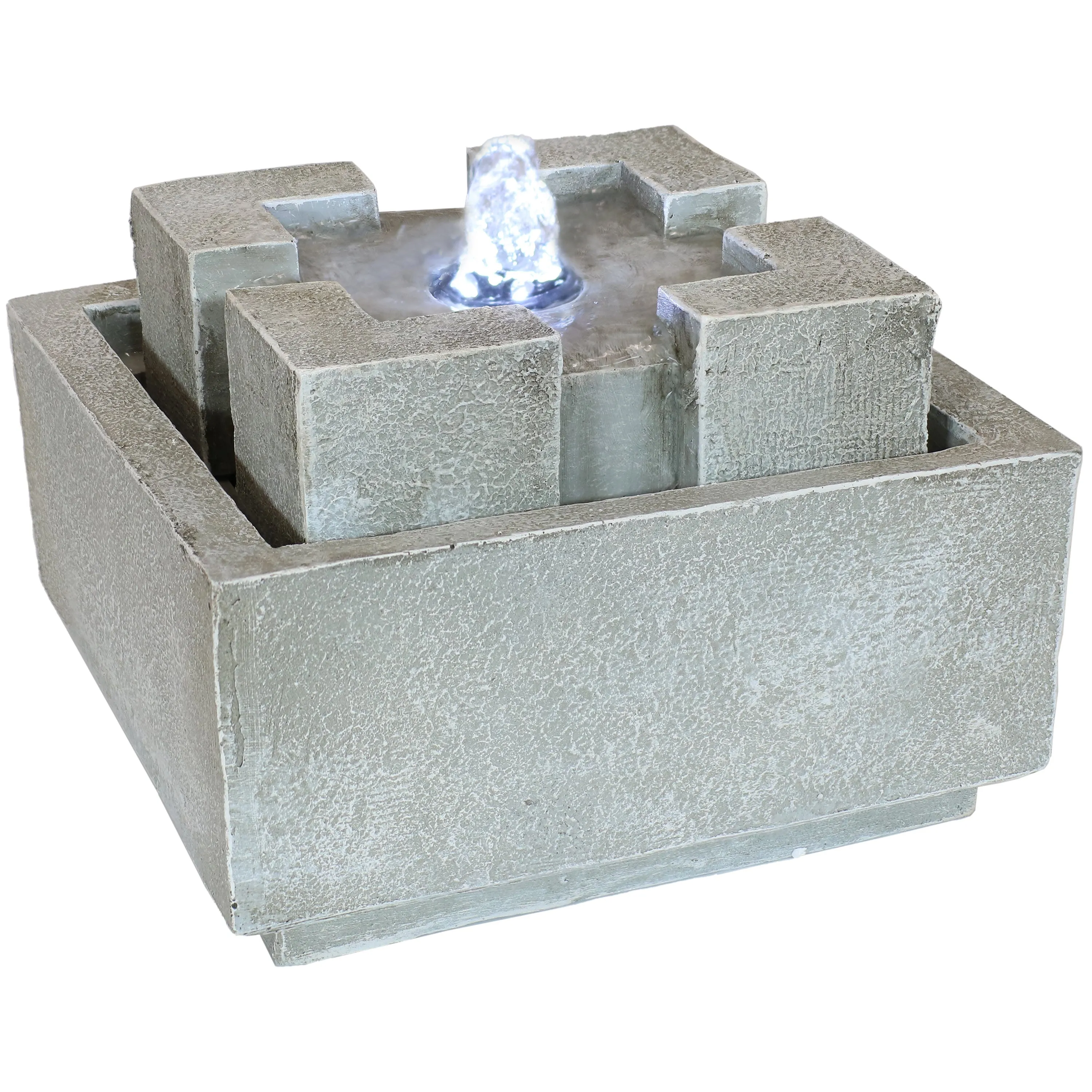 Sunnydaze Square Dynasty Bubbling Indoor Tabletop Fountain - 7"