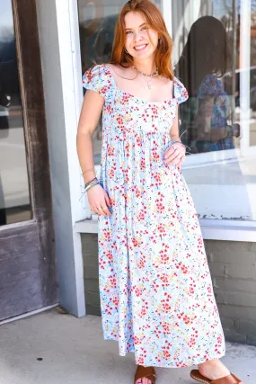 Sweet Amelia Blue Floral Dress