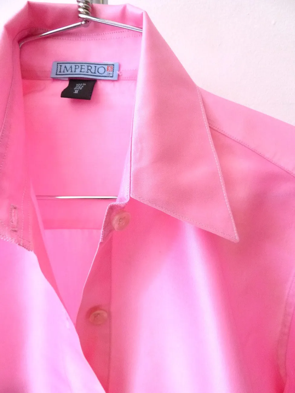 Thai Silk Button Down Shirt Fuchsia