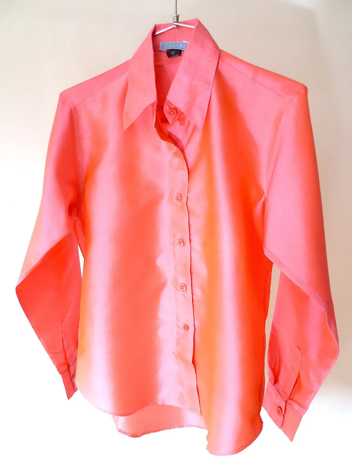 Thai Silk Button Down Shirt Fuchsia