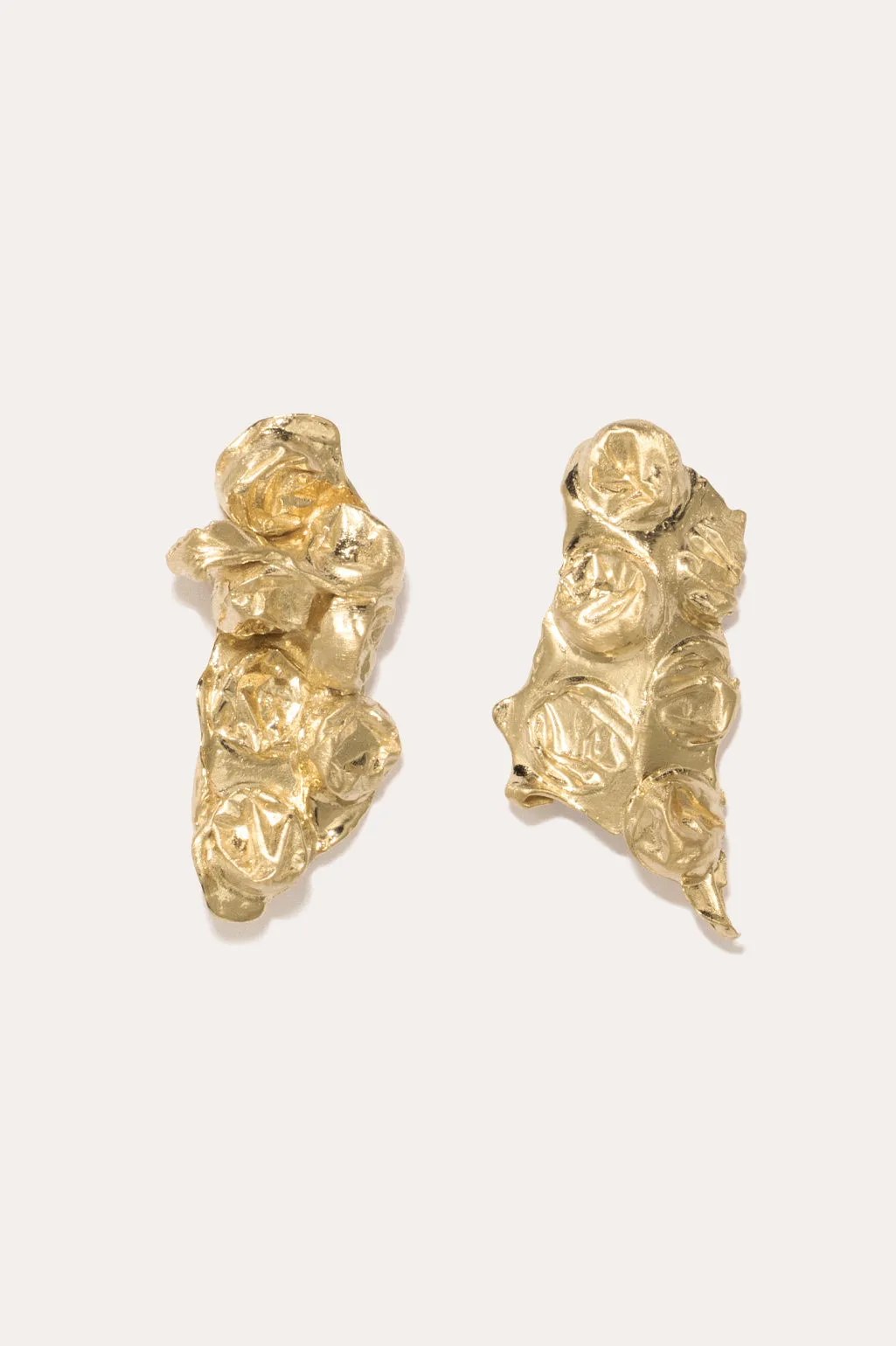 The Bit of Bubble Wrap That Got Stuck in the Vacuum - Gold Vermeil Earrings