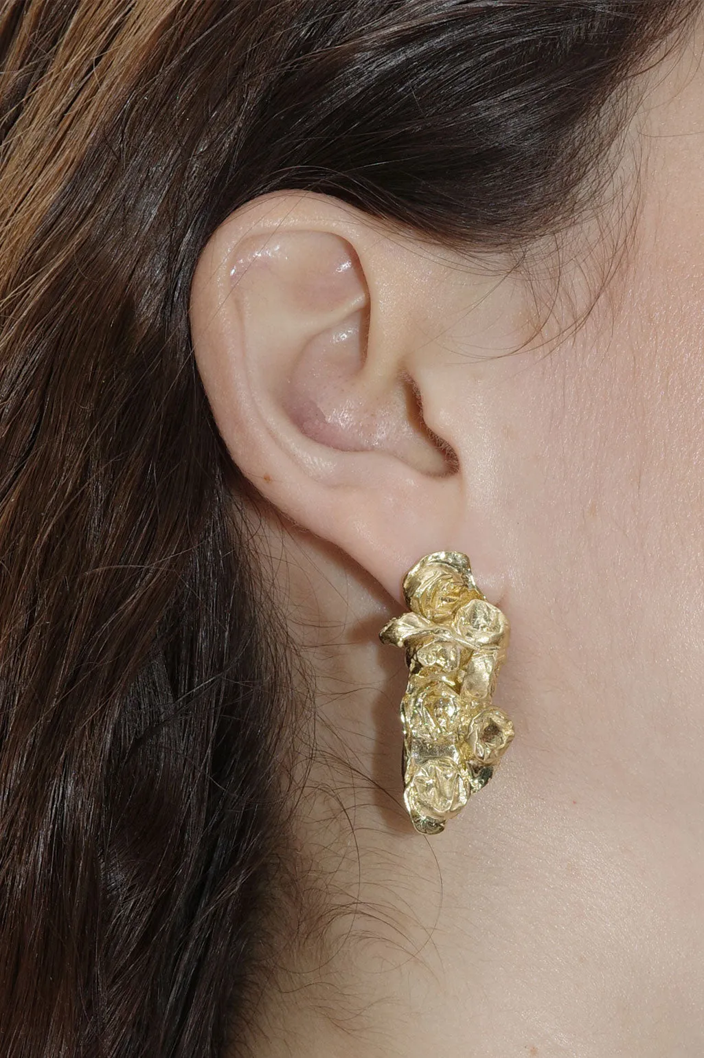 The Bit of Bubble Wrap That Got Stuck in the Vacuum - Gold Vermeil Earrings