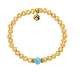 The Cape Bracelet - Gold Filled with Larimar Ball