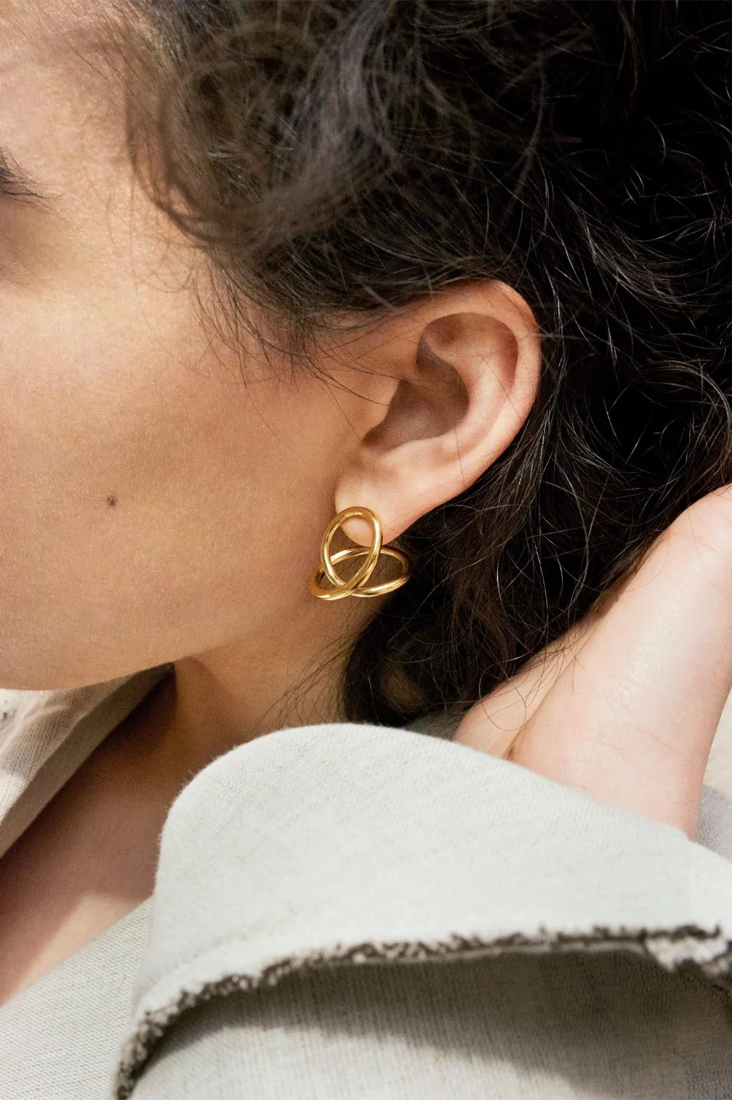 The Curve of Time - Gold Vermeil Earrings