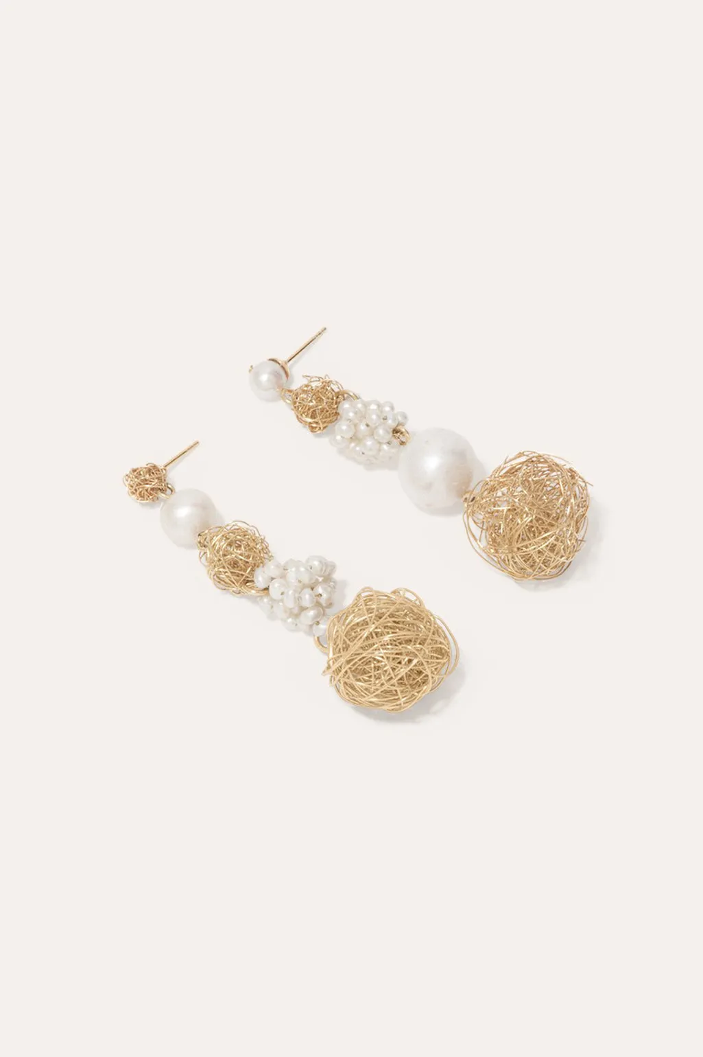 The Key To All Mythologies - Pearl and Gold Vermeil Earrings