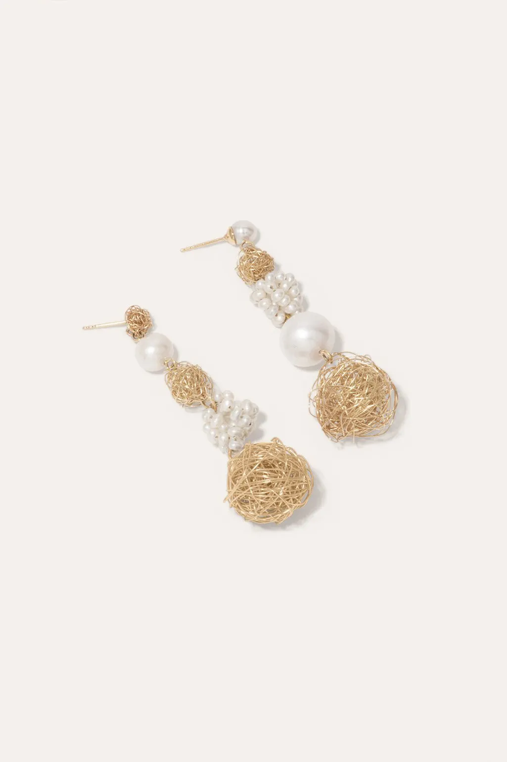 The Key To All Mythologies - Pearl and Gold Vermeil Earrings