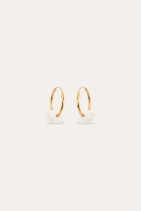 The Remains of a Dream - White Ceramic and Gold Vermeil Earrings