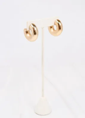 Topeka Textured Hoop Earring SHINY GOLD