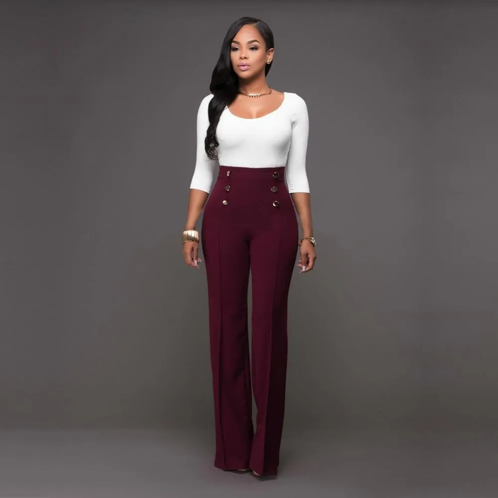 Trendy High Waist Long Pants