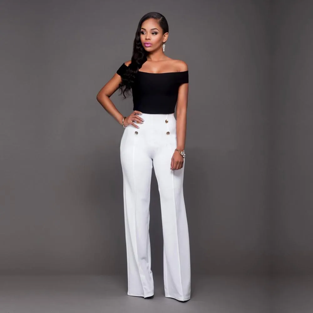 Trendy High Waist Long Pants