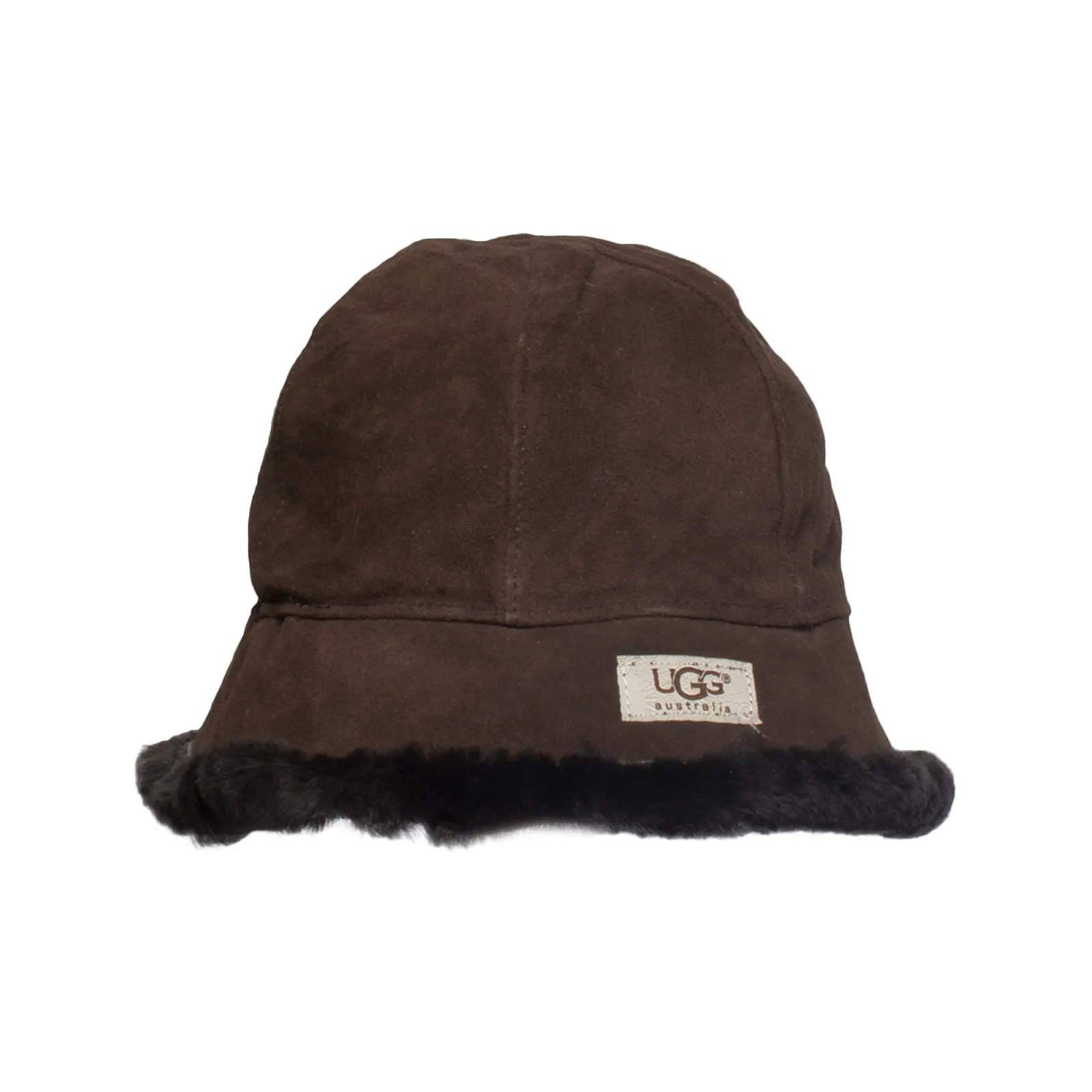 UGG Suede Fleece Lined Cloche Chocolate Hat - Women's