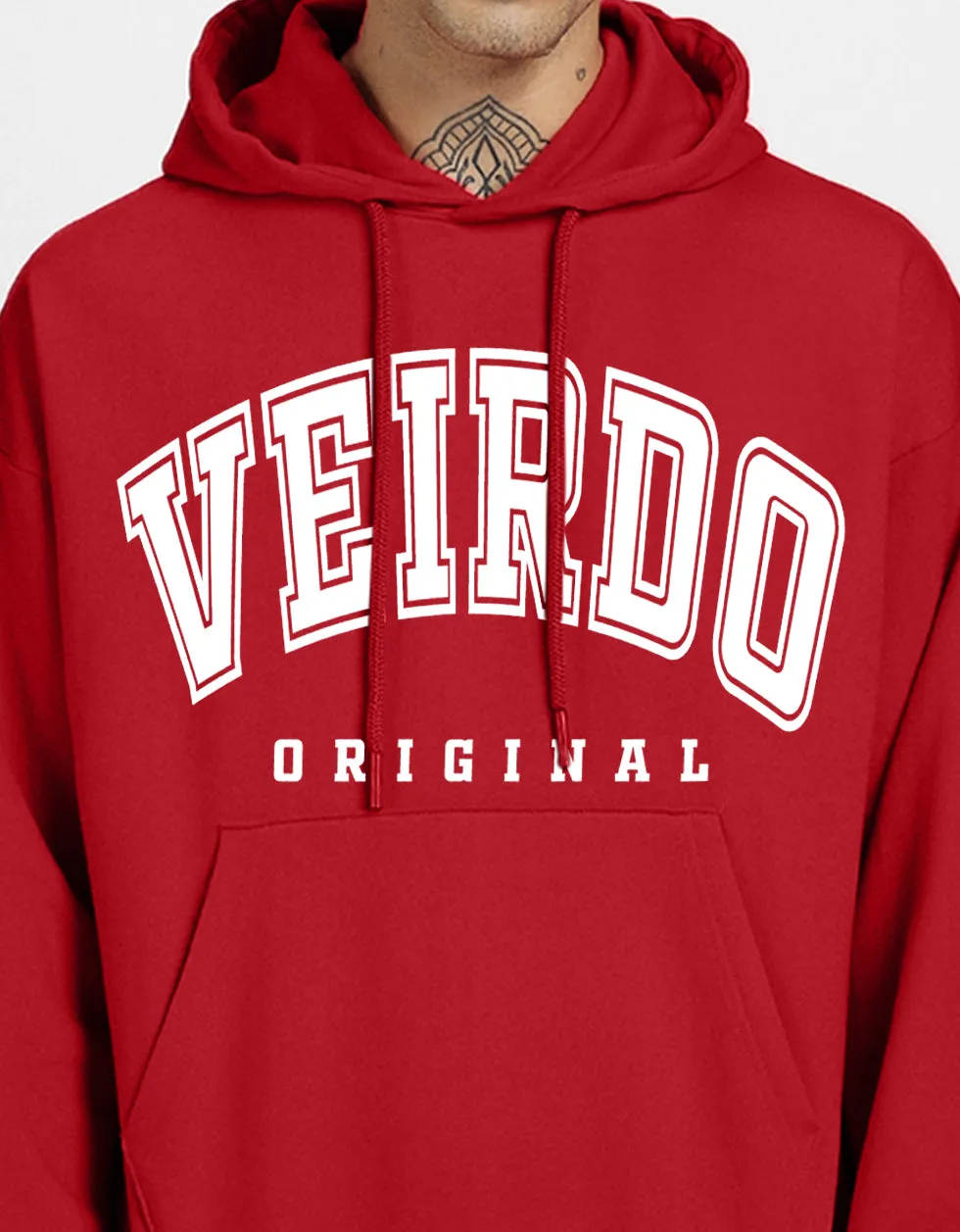 Veirdo Original Red Front Graphic Printed Hoodie