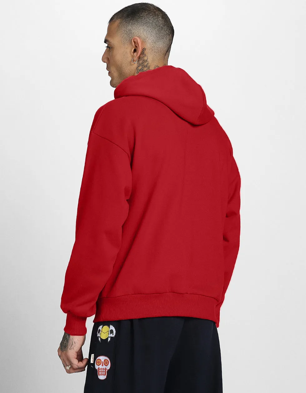 Veirdo Original Red Front Graphic Printed Hoodie