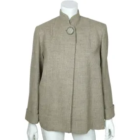 Vintage 1950s Swing Jacket Short Coat Grey Tweed Wool Ladies Size L