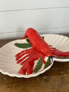 Vintage Ceramic Lobster Divided Dish