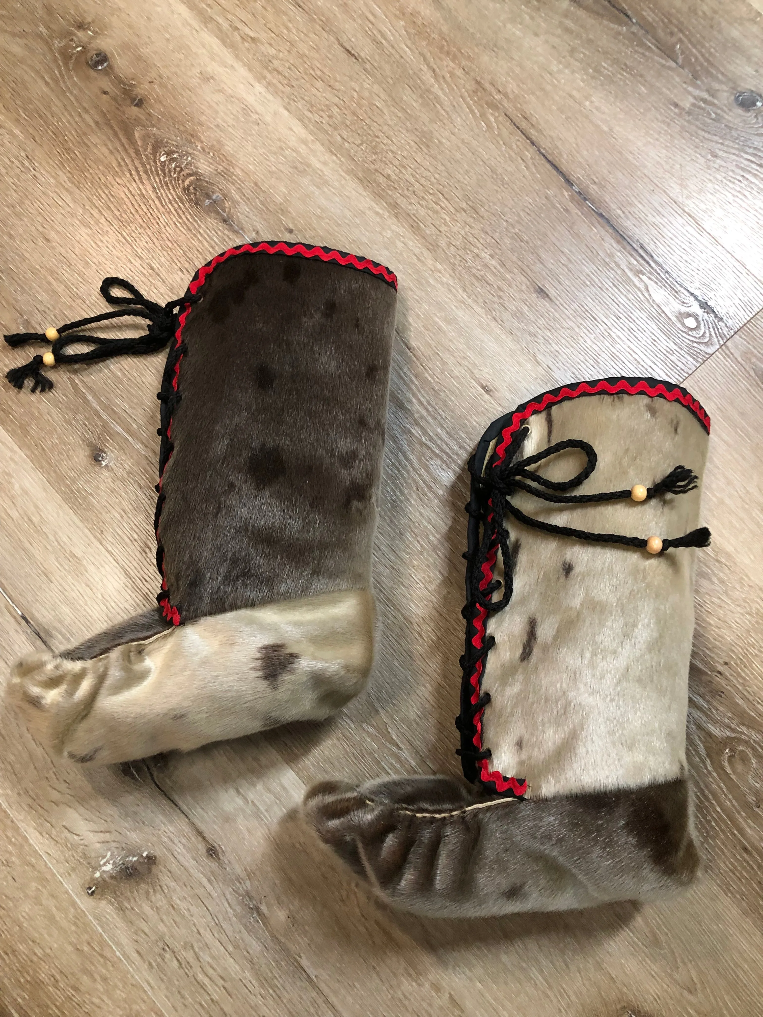 Vintage Indigenous Made Fur Mukluks, Hand-made in Canada