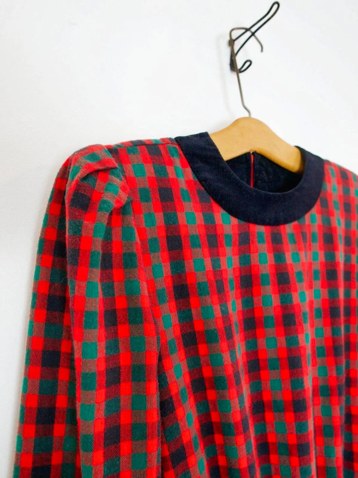 Vintage Red Plaid Flannel Dress