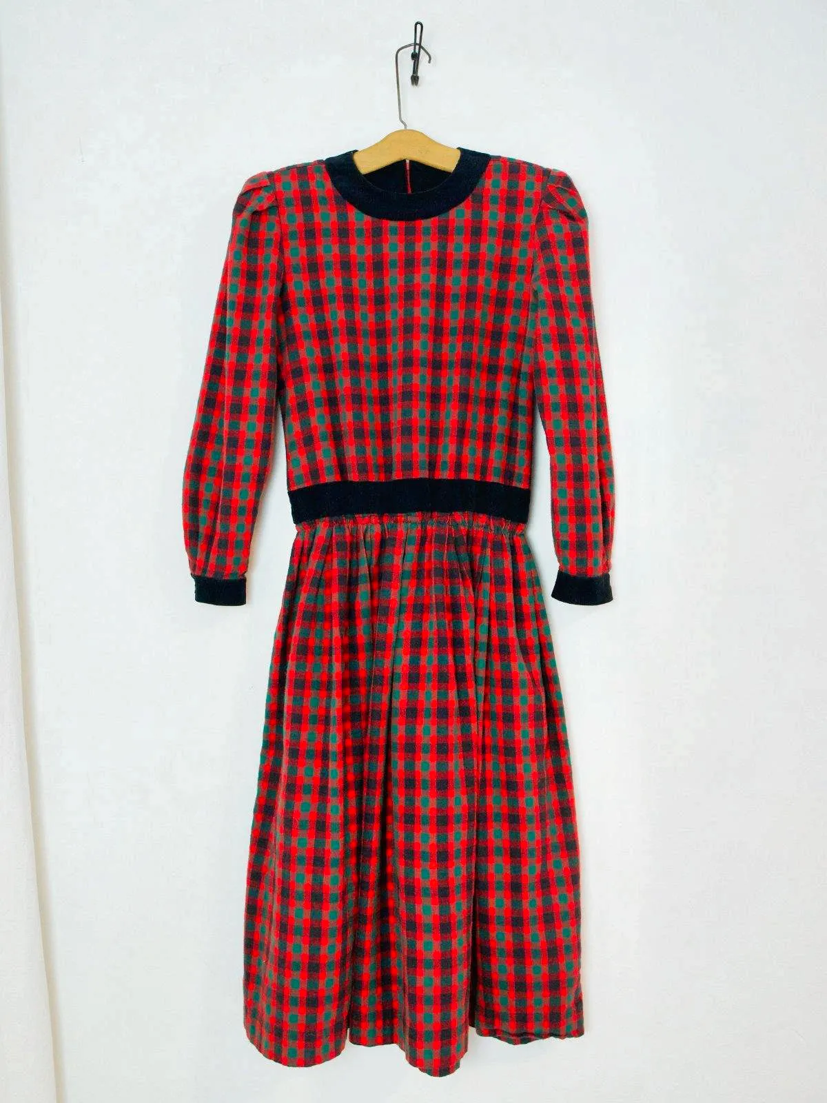 Vintage Red Plaid Flannel Dress