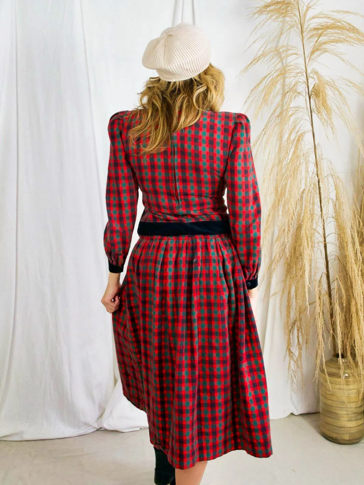 Vintage Red Plaid Flannel Dress