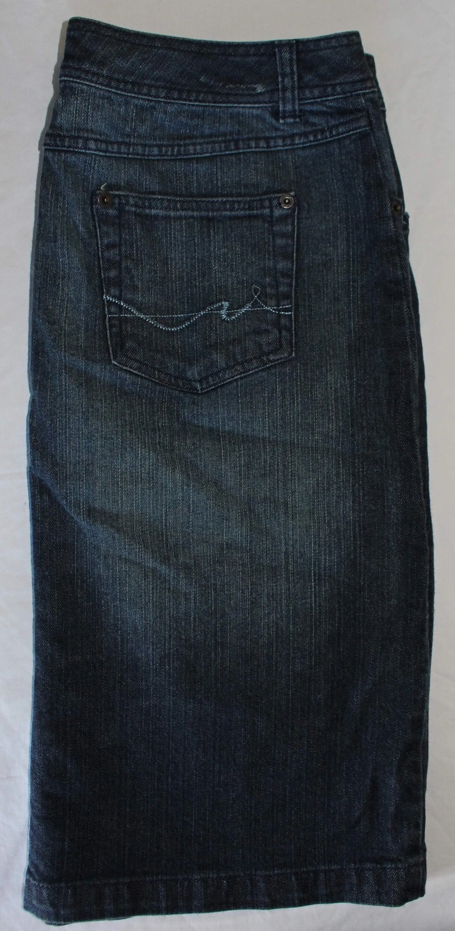 Vintage St Johns Bay Blue Jeans Skirt Knee Length Size 14