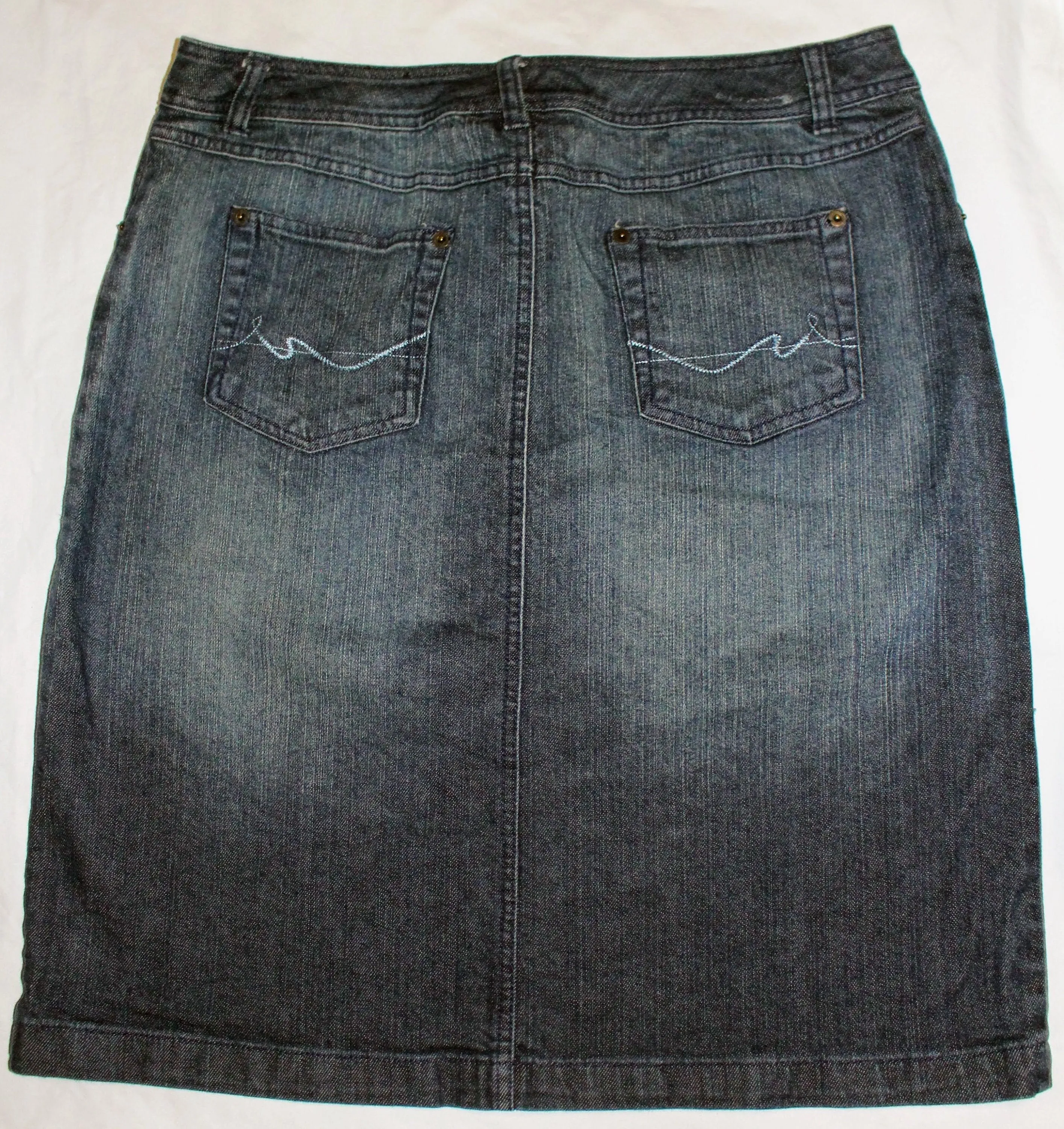 Vintage St Johns Bay Blue Jeans Skirt Knee Length Size 14