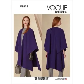 Vogue Pattern V1818 Misses' Cape