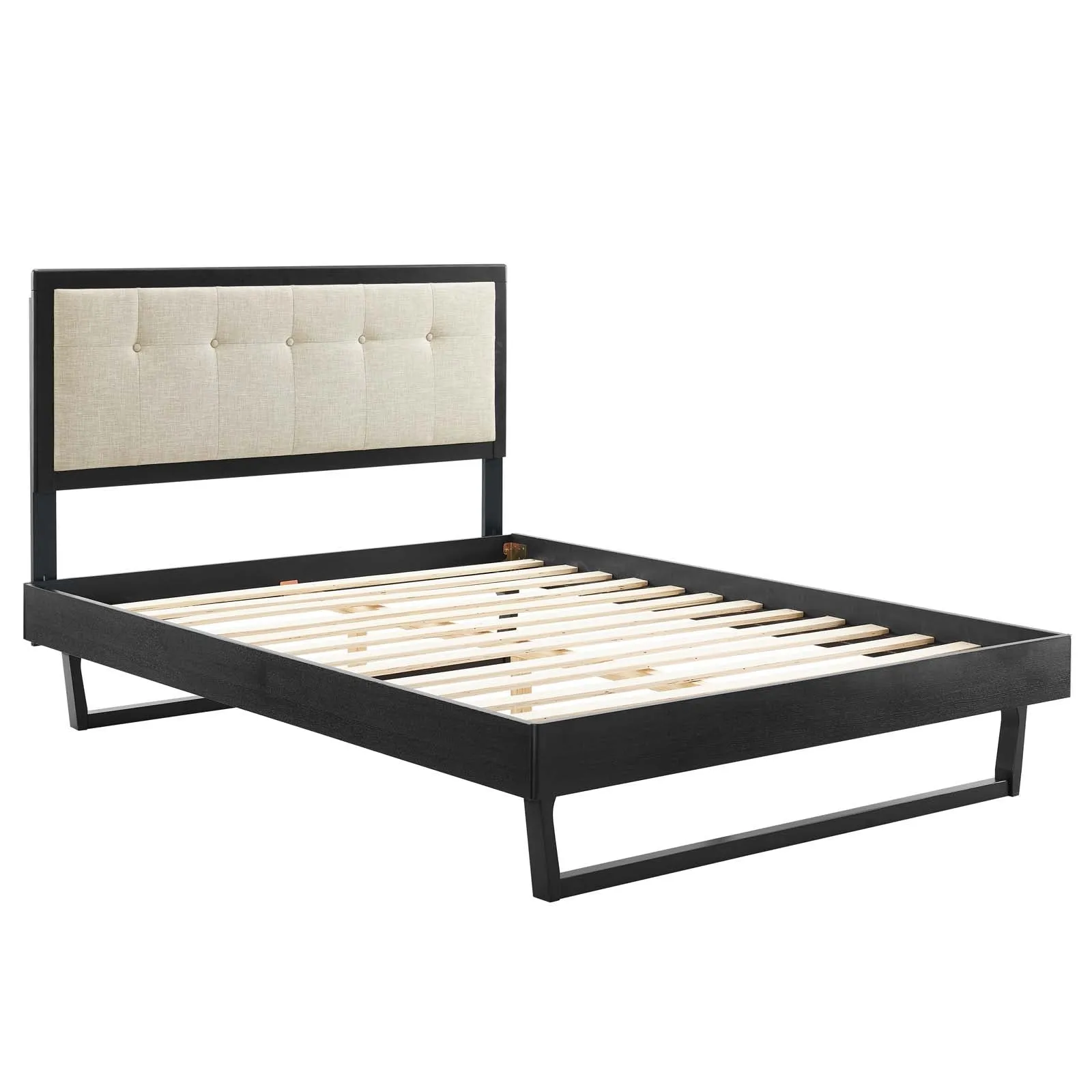 Willow Wood Platform Bed With Angular Frame